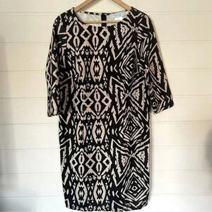Creation L 3/4 Sleeve Midi Graphic Dress Size 6